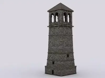 lighthouse stone tower Low-poly 3D model