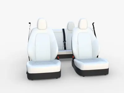 Tesla Model Y Seats White 3D model