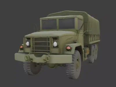 Military Cargo Truck 3D Model 3D model