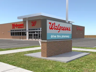Retail-019 Walgreens with Site 3D model