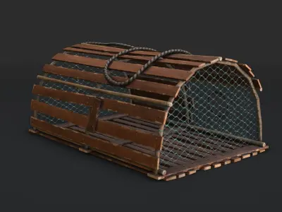Crab Trap 01 Low-poly 3D model