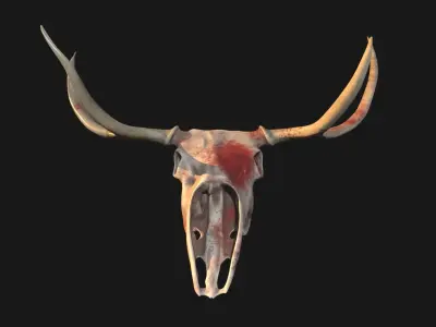 Deer Skull - Bloody Low-poly 3D model