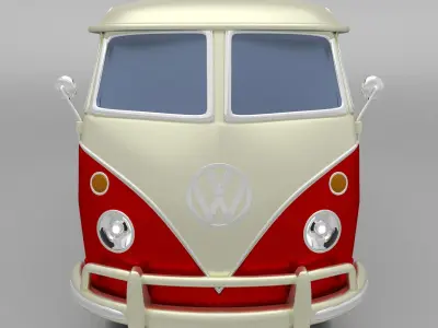 VW Bulli Samba T1 Bus Free 3D model