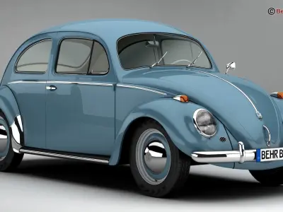 Volkswagen Beetle 1963 1200 Deluxe 3D model