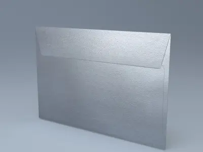 Envelope -Silver Metal Low-poly 3D model