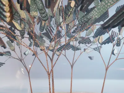 Conceptual shrub S1Av3 Free low-poly 3D model