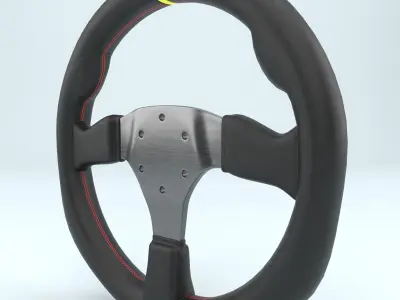 Steering Wheel Sparco R330B Leather Black 3D model