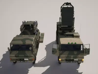 Rigged Japan Type 81 Tan-SAM System 3D model