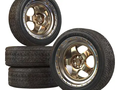 RimCar03 set of wheels 3D model