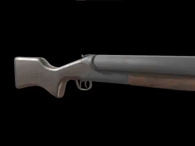 Small double barrel shotgun 3D model