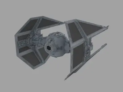 interceptor star wars tie fighter 3D model