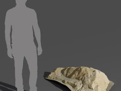  Small Curved Beach Rock Model 