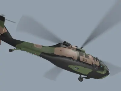 UH-60 Black Hawk Australian Army Basic Animation Low-poly 3D model