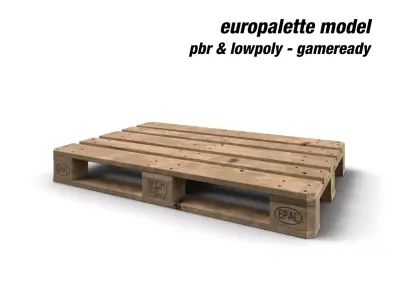 Europalette wooden pallets Low-poly 3D model