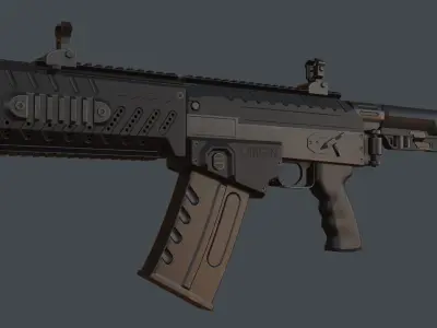 Fostech Origin 12 modern tactical shotgun Low-poly 3D model