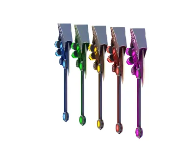 One-handed axe set2 Low-poly 3D model