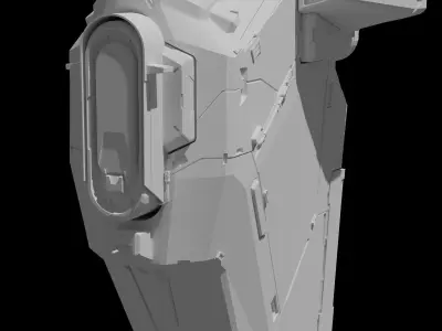 Spaceship Low-poly 3D model