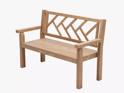 Tahawus Wooden Garden Bench 3D model