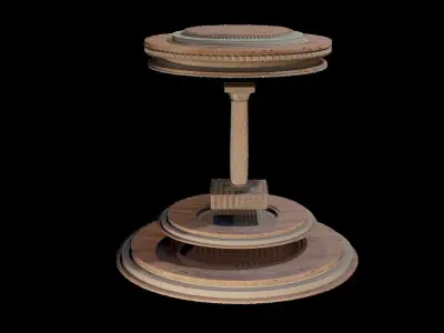 Ancient architectural ornament with doric columns KIT 3D model