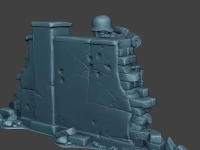 German soldier ww2 cover down G5 3D print model