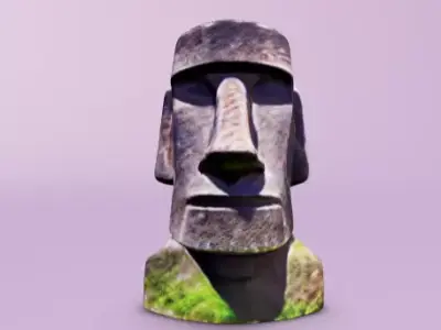 Easter island statue 3D model