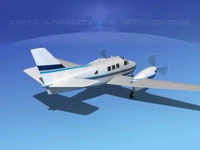 Beechcraft King Air C90 V04 3D model