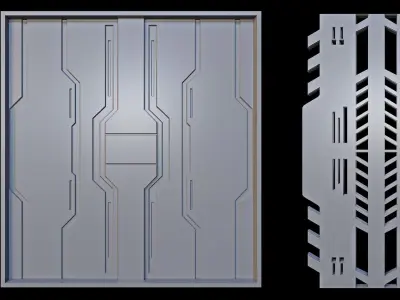 Sci-fi Panels Base Mesh Vol 2 Low-poly 3D model