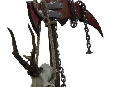 This ancient machete was made from the Assassins Creed Valhalla 3D model