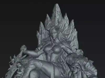 Demon Azhara Queen of the Infernal Throne 32mm STL Model 3D print model