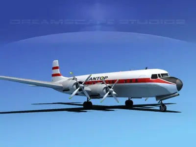 Douglas DC-7C Zantop 3D model