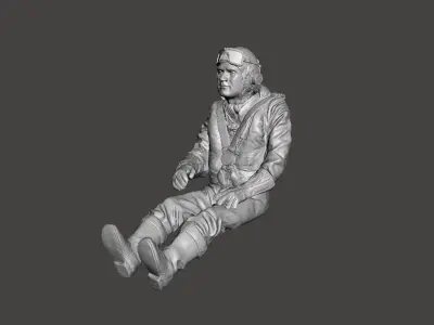 WWII RAF Spitfire pilot 3D print model