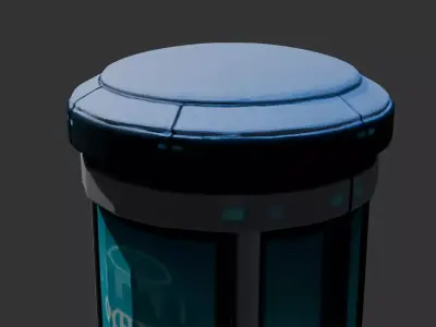High Poly SciFi Kiosk 3D AD 3D Model 3D model