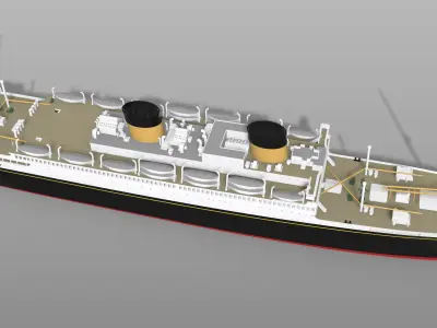 MV BRITANNIC 1930 last White Star liner in service 3D print model