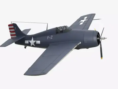 Grumman F4F Wildcat Low-poly 3D model