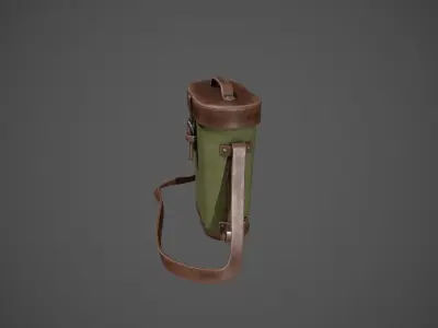 Leather and Khaki Binocular Bag Low-poly 3D model