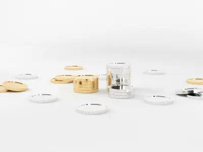 Coins 3d model Low-poly 3D model