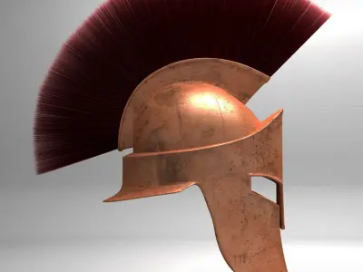 Spartan Helmet HairFur 3D model