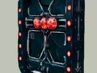 Sci-Fi Industrial Door Low-poly 3D model