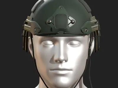 Helmet military combat fantasy  Low-poly 3D model