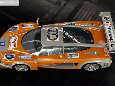 GT500ASTRACK orange and silver sports car Free 3D model