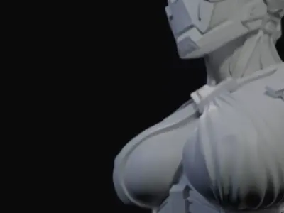 Sci-Fi Female Cyber Armor Bust 3D Print Model 3D print model
