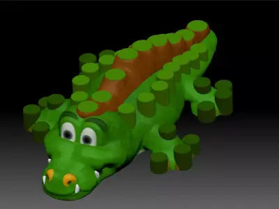 crocodile made of blocks 3D model
