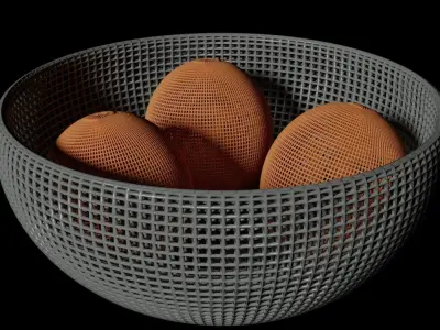 Eggs and bowl Free low-poly 3D model