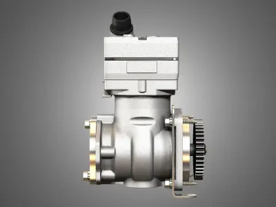Air Brake Compressor - One Piston - DD5 Diesel Engine 3D model