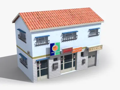 Japanese House x9 Low-poly 3D model