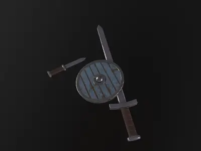 Viking Weapons 3D Model Low-poly 3D model
