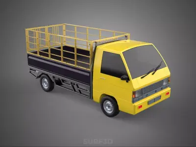 PICKUP TRUCK CAGE TRANSPORT DELIVERY CARGO LOGISTICS COMMERCIAL 3D model