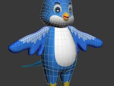 cartoon Bird Low-poly 3D model Low-poly 3D model