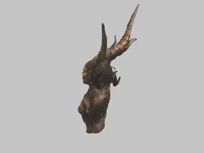 Demon Woman Alien Head Bust Low-poly 3D model purchase