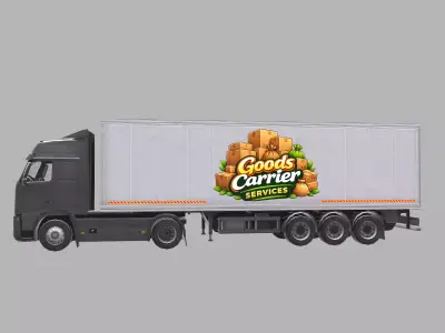 Goods Carrier Truck Low Poly Low-poly 3D model